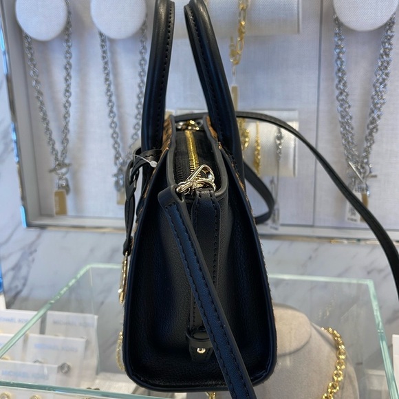 Michael Kors Avril Extra-Small Leather and Suede Satchel Crossbody Exotic Print - Picture 4 of 16